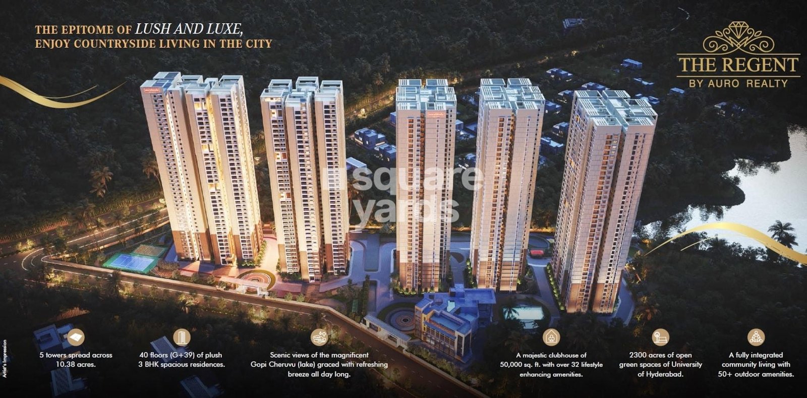 Aurobindo The Regent 3 Bedroom 1665 Sq.Ft. Apartment in Kondapur Hyderabad
