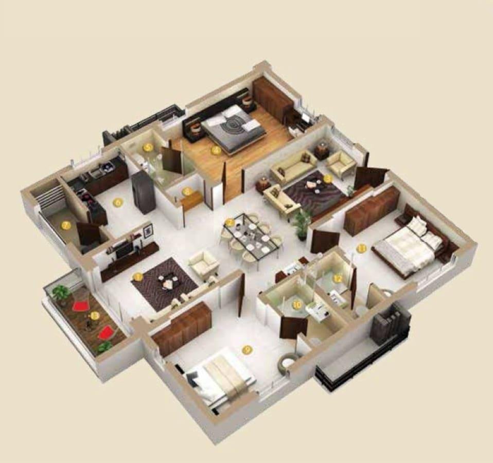 Honer Vivantis 3 Bedroom 1725 Sq.Ft. Apartment in Gopanpally Hyderabad