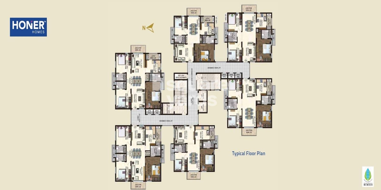 Honer Vivantis 3 Bedroom 1725 Sq.Ft. Apartment in Gopanpally Hyderabad