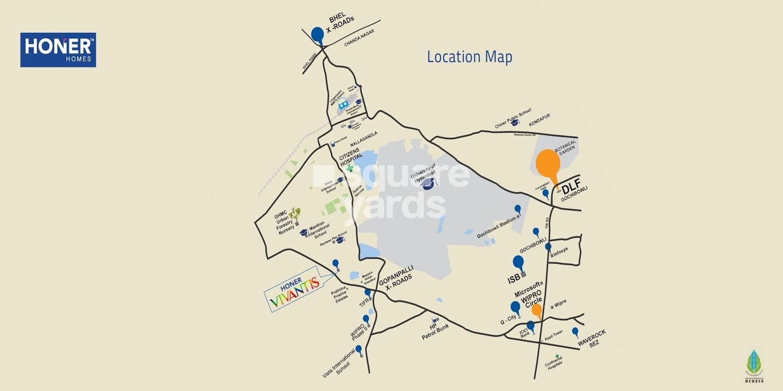Honer Vivantis 3 Bedroom 1725 Sq.Ft. Apartment in Gopanpally Hyderabad