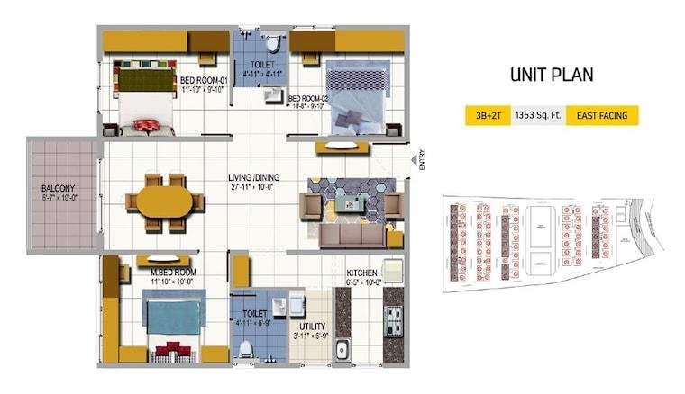 3 Bedroom 1617 Sq.Ft. Apartment in Bachupally Hyderabad