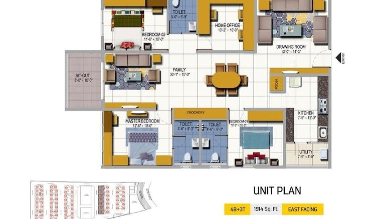 3 Bedroom 1617 Sq.Ft. Apartment in Bachupally Hyderabad