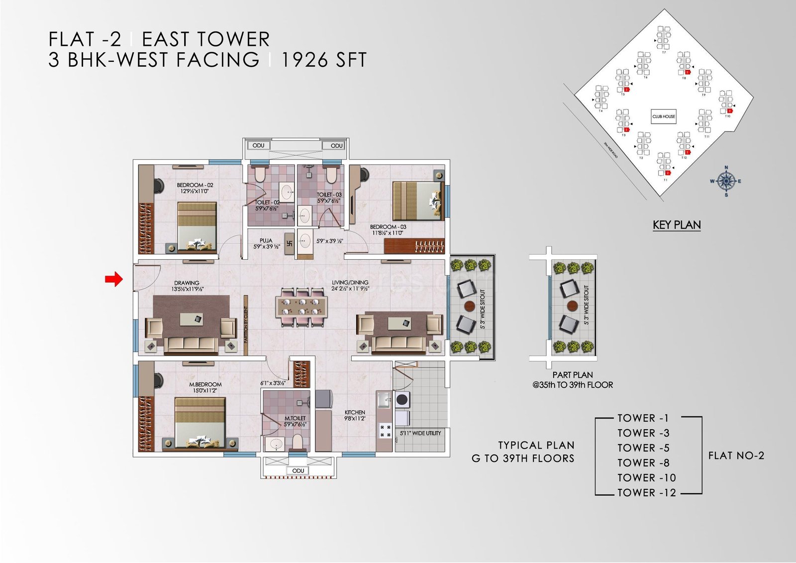 3 BHK Flat for rent in Tellapur, Hyderabad